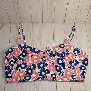 BP Floral Crop Bra Top Large 100 cotton